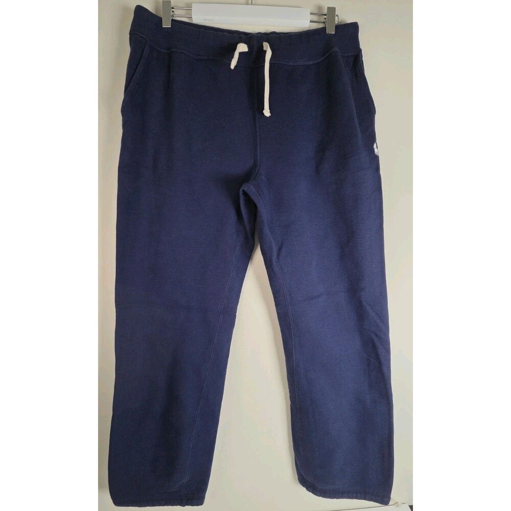 Ralph Lauren Sweatpants Men XL Navy Fleece Jogger Drawstring Pockets Casual Pony